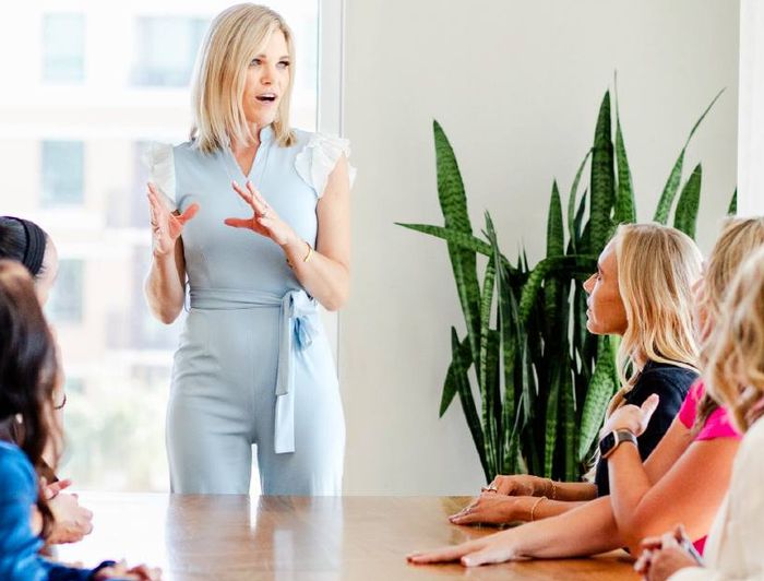 A working session with a client team around a conference table